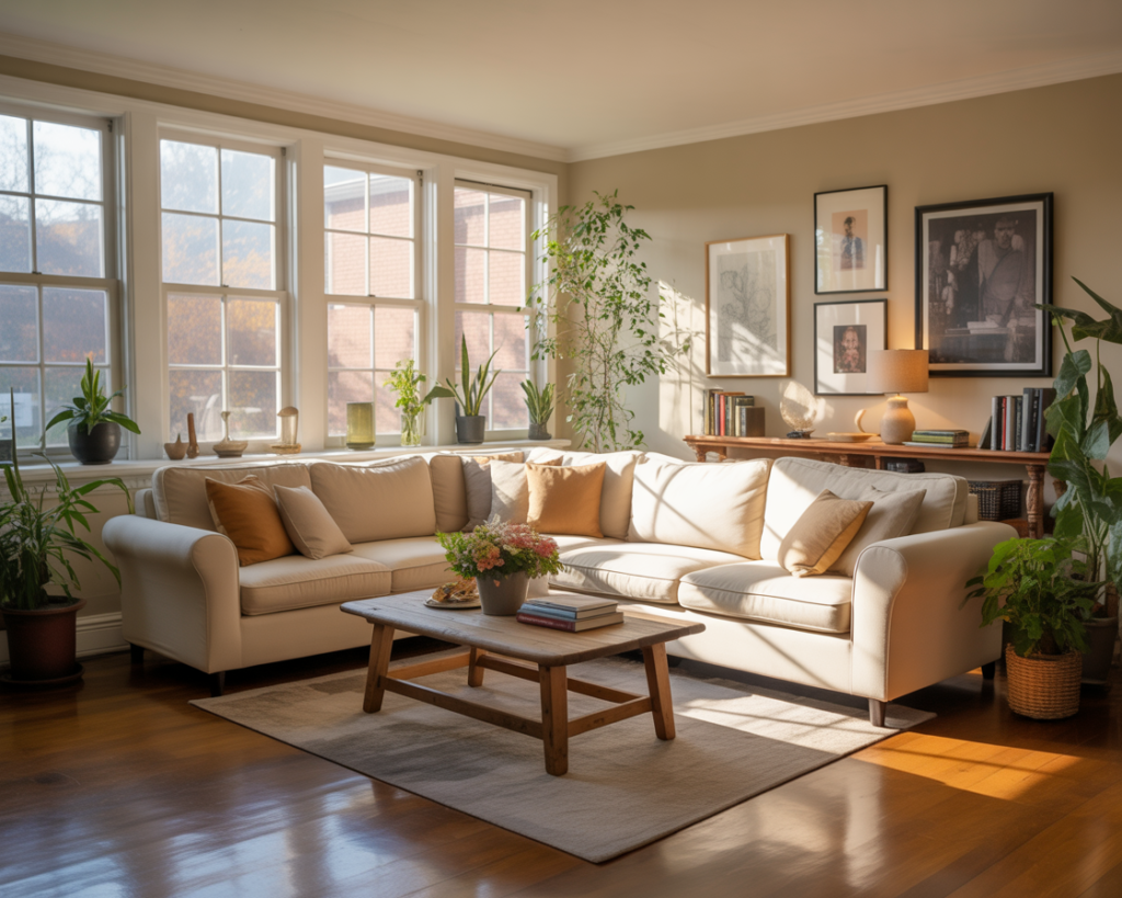 Well-balanced living room interior with a warm, harmonious atmosphere
