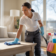 Spring cleaning of a home by a professional cleaner.